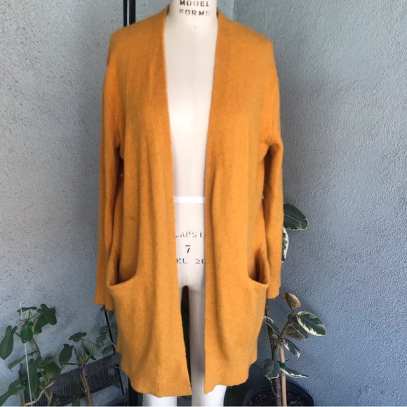 MADEWELL | Curry Merino Wool Alpaca Blend Open Long Cardigan Sweater Size S - Picture 1 of 8